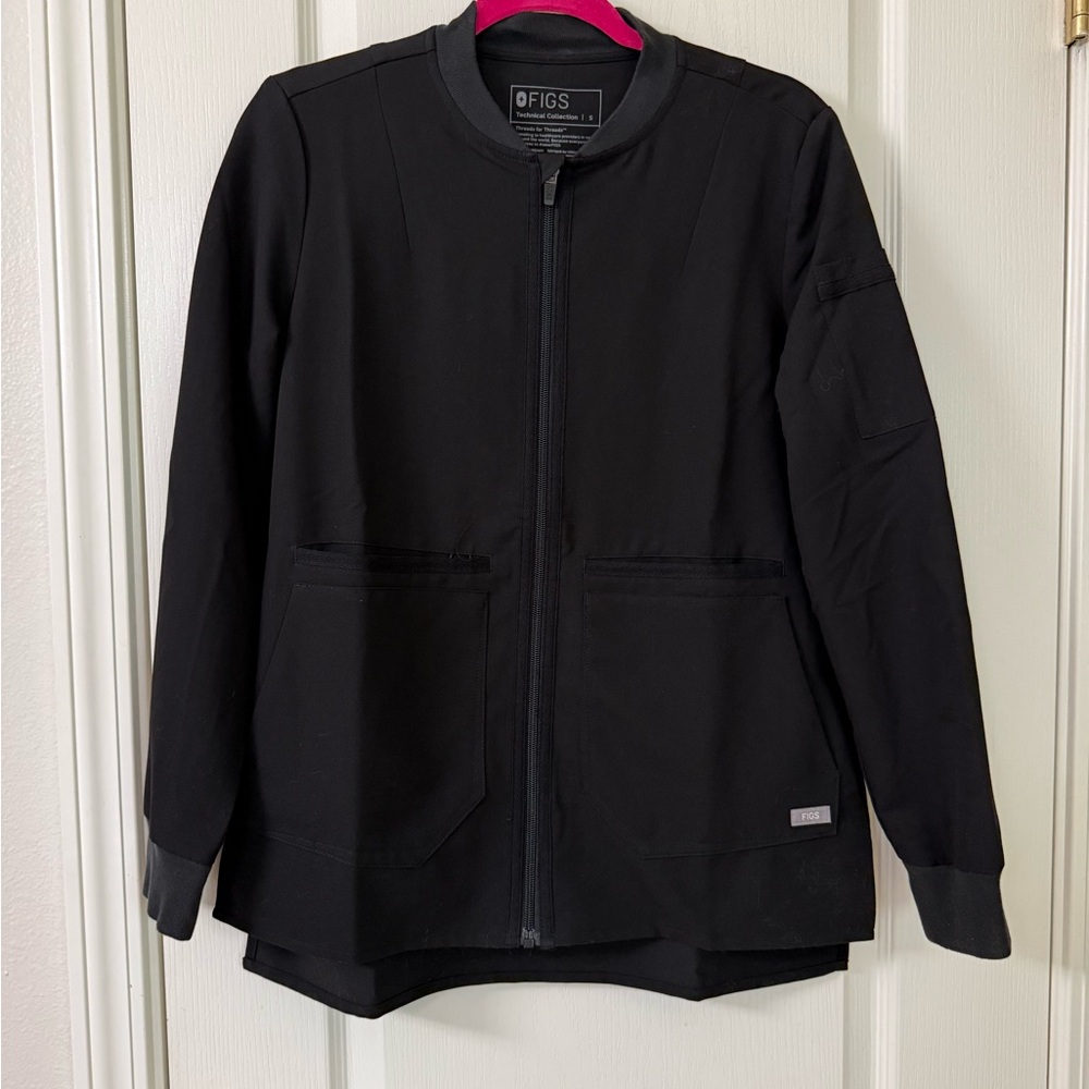 Figs Bellery Scrub Jacket Black Small
